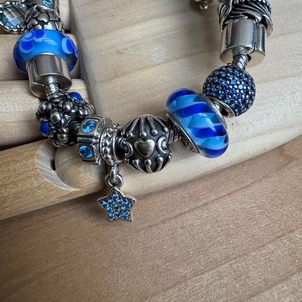 Pandora Curated Blue Charms Bracelet Retired - Picture 3 of 10
